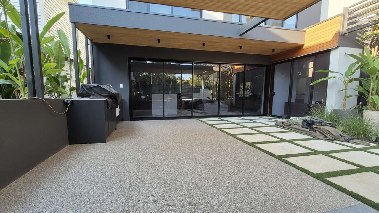 finished pebble resin flooring Brisbane